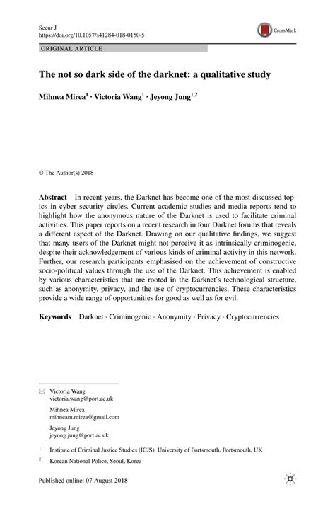 The not so dark side of the darknet: a qualitative study.